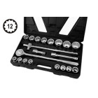 Lielas slodzes 12-kantu muciņu komplekts, 3/4'', 19–50 mm, 21X