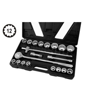 Lielas slodzes 12-kantu muciņu komplekts, 3/4'', 19–50 mm, 21X