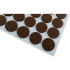 Apaļi pašlīmējoši filca paliktņi mēbelēm, 44 gab., FELT ROUND, 20x3MM