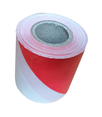Brīdinājuma marķēšanas lente baltā un sarkanā krāsā RED/WHITE, 75mm x 100m