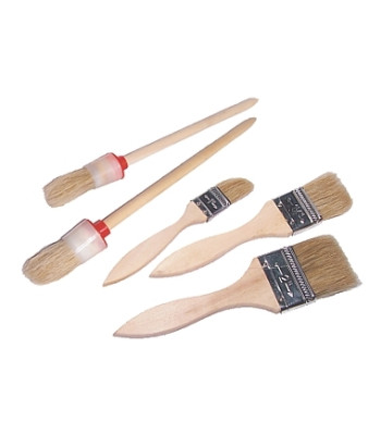 Plakano un apaļo krāsošanas otu komplekts, 1-1.5-2'' – 3×; Nr. 4-6 – 2×