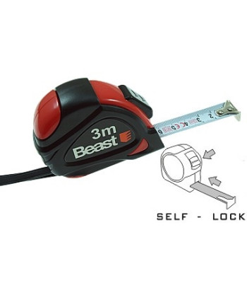 Pašbloķējoša tērauda mērlente CLASS II SELF-LOCK CE, 3Mx16MM