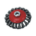 Rotējoša tērauda stiepļu diskveida leņķa suka COIL BEVEL M14 100MM