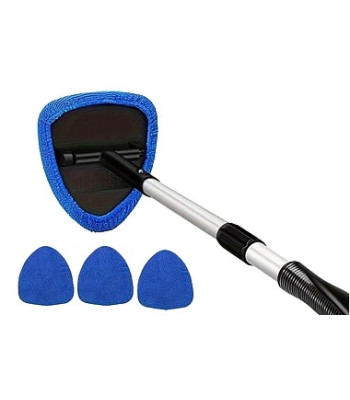Mikrošķiedras tīrītājs automašīnas stikliem un aizsvīduma noņemšanai, TELESCOPIC +3 PADS