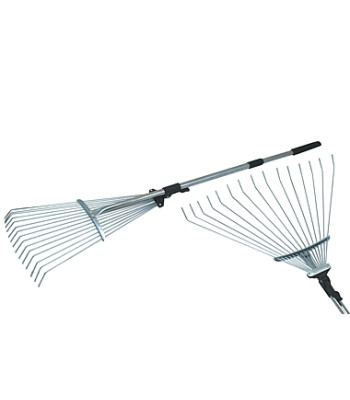 Regulējams vēdekļveida atsperu grābeklis, teleskopisks, 80–165 cm