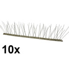 Putnu atbaidīšanas tapas ar nerūsējošā tērauda pamatni, tapas 6-4-6-4, 10 gab., 10 x 50 cm, platums 8,5 cm, augstums 11,8 cm