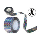 Putnu atbaidīšanas hologrāfiskā dekoratīvā lente, abpusēja, 48 mm × 50 m