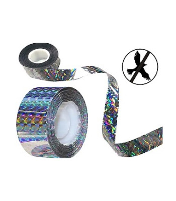 Putnu atbaidīšanas hologrāfiskā dekoratīvā lente, abpusēja, 48 mm × 50 m