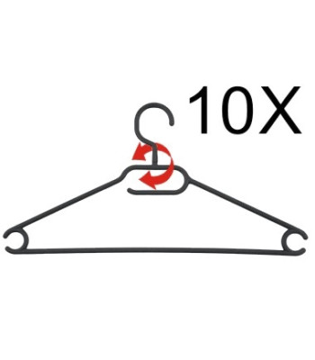 Drēbju pakaramie ar rotējošiem āķiem, 10 gab., 410MM