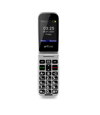  Mobilais tālrunis ar lielām pogām un uzlādes staciju Artfone F20
