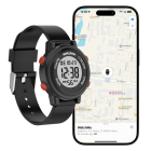 Bērnu viedpulkstenis ar Apple Find My funkciju, WatchMe, melns