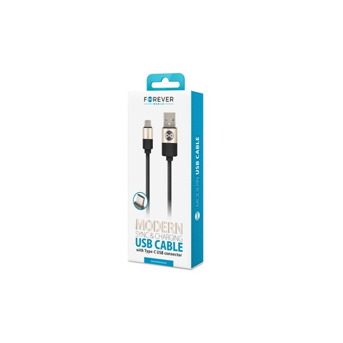 Kabelis &quot;Moderns&quot; USB tips-C, 1m 2A