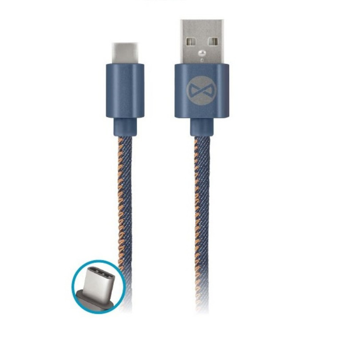 Kabelis &quot;Jeans&quot; USB Type-C, 1m 2A