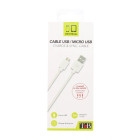 USB / microUSB kabelis, 1m, balts