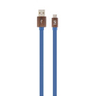Pīts kabelis USB/micro USB 1m, zils