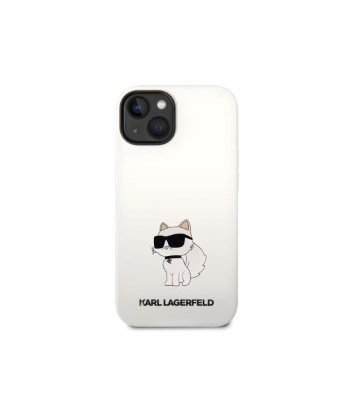 Karla Lāgerfelda futrālis iPhone 14 Plus 6.7 KLHCP14MSNCHBCH balts HC Silikona NFT Choupette