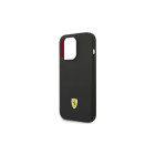 Ferrari futrālis tālrunim iPhone 14 Pro Max 6.7 FEHCP14XSIBBK melns ciets silikona metāla logotips