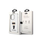 Karl Lagerfeld futrālis iPhone 14 Pro Max 6.7 KLHCP14XSNIKBCH balts ciets korpuss Silikona Ikonik