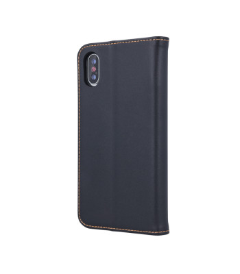Īstas ādas Smart Pro maciņš priekš Motorola Moto G32 melns