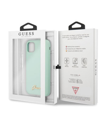 Guess maciņš iPhone 11 Pro Max GUHCN65LSLMGG zaļš ciets futrālis Vintage Gold Logo