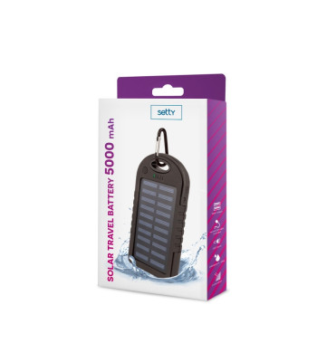 Setty saules enerģijas banka 5000 mAh SPBS-05 melna