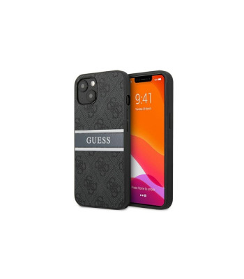 Guess telefona maciņš iPhone 13 6.1'' GUHCP13M4GDGR pelēks ciets telefona maciņš 4G Stripe