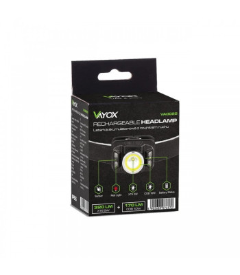 LED lukturis uzlādējams galvenais lukturis ar kustības sensoru XTE 5W+COB 10W VA0025 VAYOX