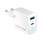 Forever TC-06-45AC GaN PD QC lādētājs 1x USB-C 1x USB 45W balts