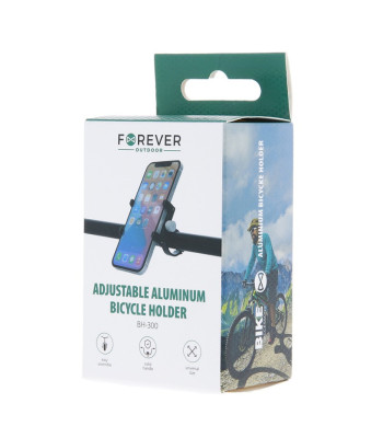 Regulējams alumīnija telefona turētājs BH-300 Forever Outdoor melns