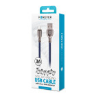 Forever Tornado kabelis USB - microUSB 1.0 m 3A tumši zils