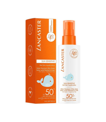 Lancaster aizsargājošs aerosols bērniem SPF 50+ Sun Sensi tiv e (ūdensizturīgs, pienains aerosols) 150 ml