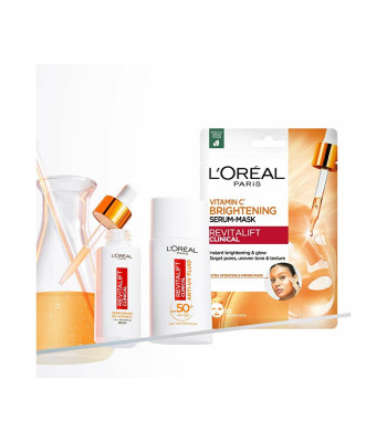 L´Oréal Paris Brightening sejas maska ar C vitamīnu (balinoša seruma maska)