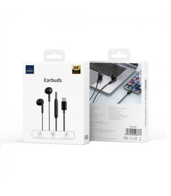 WIWU vadu austiņas EB314 USB-C, balta krāsa