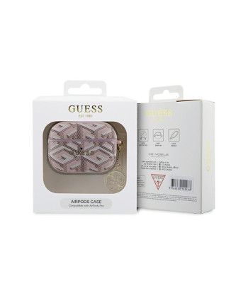 Guess maciņš priekš AirPods Pro GUAPPGCE4CP rozā Gcube Classic Gold Logo W/Charm