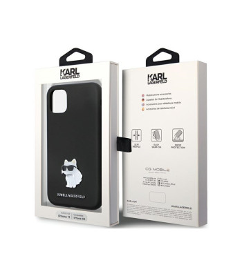 Karl Lagerfeld maciņš iPhone 11 KLHCN61SMHCNPK melns HC Silikona C Metāla Pin