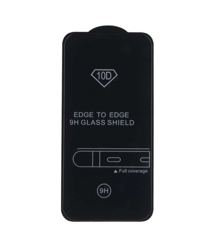 Grūdintas stiklas 10D, skirtas Samsung Galaxy A06s, juodas rėmelis