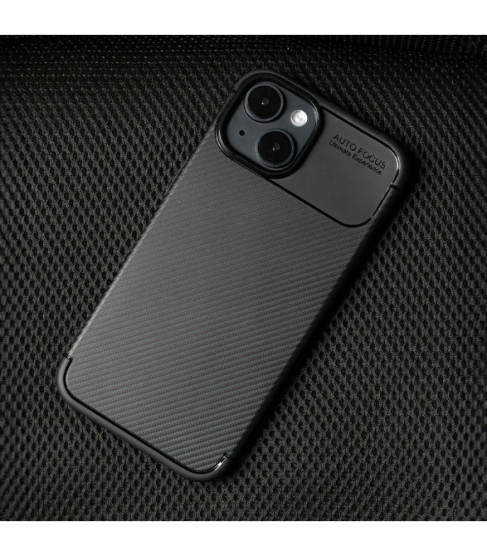 Juodas dėklas Carbon Black skirtas iPhone 16 Pro 6,3