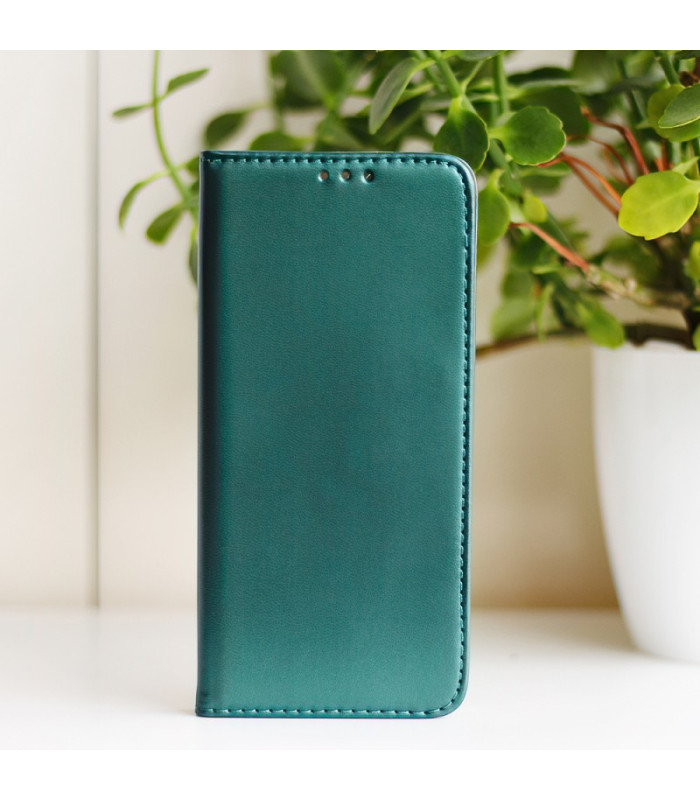 Magnetinis dėklas Smart Magnetic, skirtas Samsung Galaxy S25, tamsiai žalias