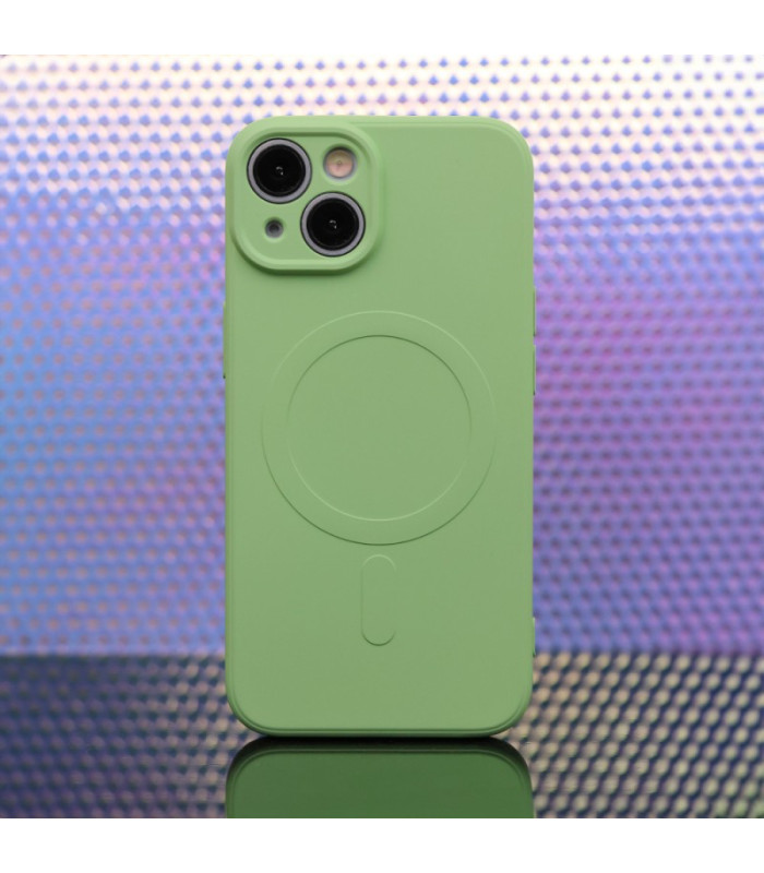 Magnetinis dėklas Simple Color Mag , skirtas iPhone 16 6,1 šviesiai žalias