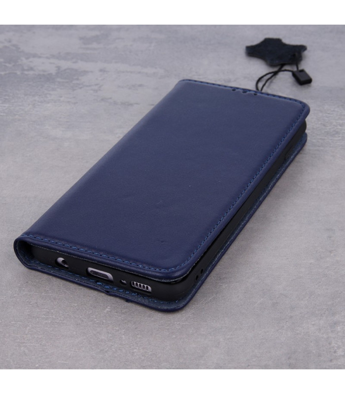 Natūralios odos Smart Pro dėklas, skirtas iPhone 16 Pro 6,3, tamsiai mėlynas