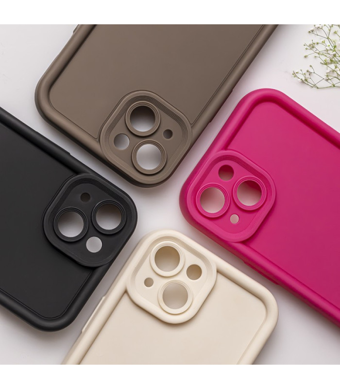 Dėklas su paaukštintais kraštais Rim TPU telefonui iPhone 12 Pro 6,1 smėlio spalvos