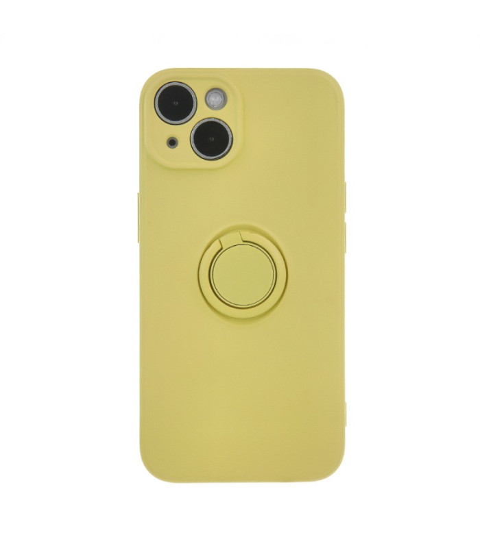 Dėklas Finger Grip su pirštų laikikliu, skirtas iPhone 16 Pro 6,3 geltonos spalvos