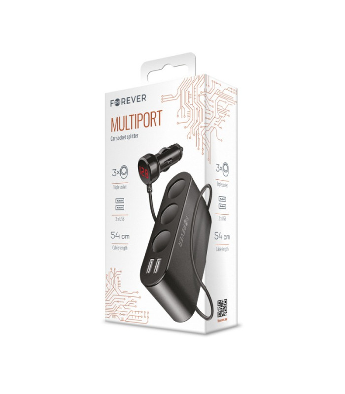 "Forever" automobilio lizdo daliklis 2xUSB 2,4A