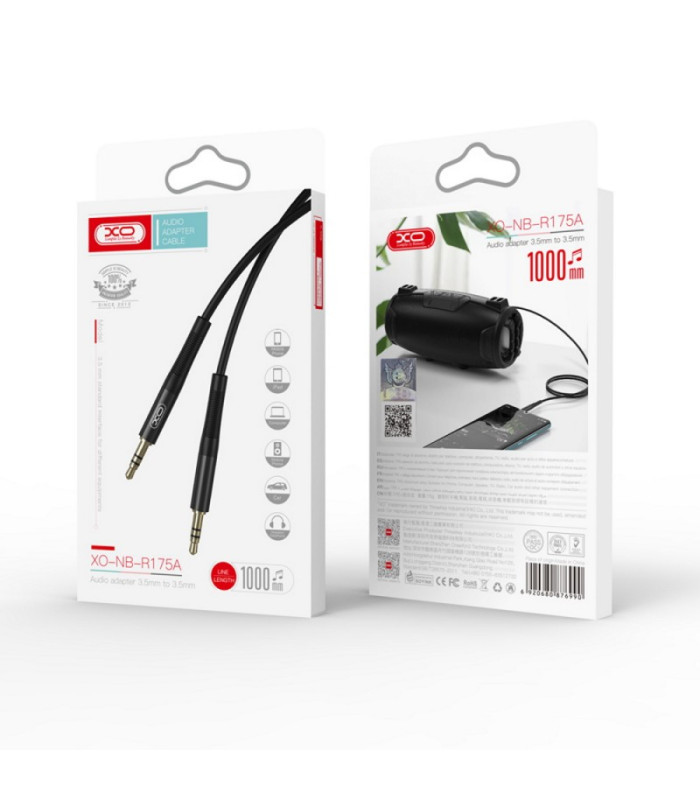 XO audio kabelis NB-R175A lizdas 3,5 mm - lizdas 3,5 mm 1,0 m juodas