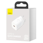 "Baseus" sieninis įkroviklis Super Si PD 25W 1x USB-C baltas