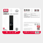 XO kortelių skaitytuvas 2 in 1 DK05A USB 2.0, juodas