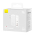 "Baseus" sieninis įkroviklis GaN5 Pro PD 140W 2x USB-C 1x USB balta + USB-C - USB-C 240W kabelis