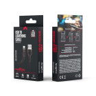 "Maxlife MXUC-01" USB - "Lightning" kabelis 1,0 m 2A juodas nailonas