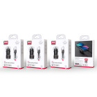 XO automobilinis įkroviklis CC48 2x USB 2,4A juodas + "Lightning" laidas