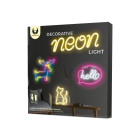 Neoninis LED šviestuvas HELLO rožinis baltas Bat + USB FLNE15 Forever Light